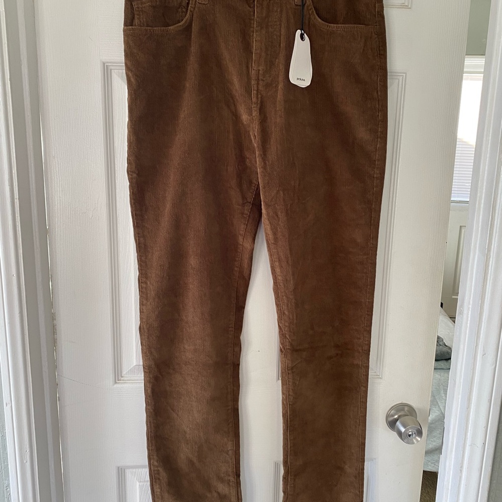 New prAna Men's Corduroy Pants Size 32 X 34 Color Dark Roast